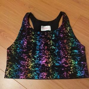Terez Rainbow Foil Sports bra | Size L